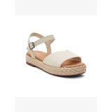Kadın Sandalet 10020768 Toms ABBY Woven/Leatherl Natural Slubby