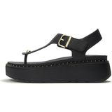 Kadın Sandalet A3F-090 Fitflop Gen-Ff Max Bucle Tumbled-Leather Toe-Post Sandals - Siyah