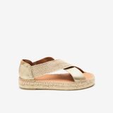 Kadın Sandalet MAR Toni Pons FLAT ESPADRILLE IN SUEDE AND RAFFIA Platin