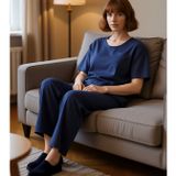 Kadın Saten Pijama Takımı Bisiklet Yaka Uzun Kol Fonksiyonel Dayanıklı Kaliteli Konforlu Şık