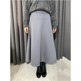 Kadın Scuba Kumaş Puf Kloş Tesettür ve Günlük Etek BOY:94-95CM - Gri - 2XL