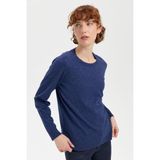 Kadın Sıfır Yaka Angelina Basic Kazak Indigo - İndigo
