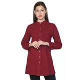 Kadın Şile Bezi Hakim Yaka Yazlık Tunik Bordo Brd 2Xl Bordo