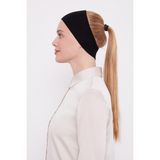 Kadın Silikonlu Kaymaz Dikişsiz Spor Saç Bandana Bone - Siyah - Standart