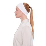 Kadın Silikonlu Kaymaz Dikişsiz Tesettür Saç Bandana Bone - Beyaz