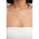 Kadın Silver Özel Kesimli Tasma Choker Kolye
