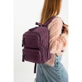 Kadın Sırt Çantası Ultra Hafif Poliamid Kumaş Su Geçirmez Çok Cepli Günlük Sırt Çantası 35*25 cm - 35 x 25 cm - Mor