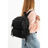 Kadın Sırt Çantası Ultra Hafif Poliamid Kumaş Su Geçirmez Çok Cepli Günlük Sırt Çantası 35*25 cm - 35 x 25 cm - Siyah