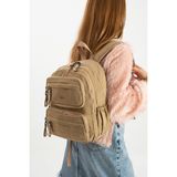 Kadın Sırt Çantası Ultra Hafif Poliamid Kumaş Su Geçirmez Çok Cepli Günlük Sırt Çantası 35*25 cm - 35 x 25 cm - Vizon
