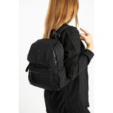 Kadın Sırt Çantası Ultra Hafif Poliamid Kumaş Su Geçirmez Kapaklı Günlük Sırt Çantası 29*27 cm - 29 x 27 cm - Siyah