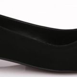 Kadın Sivri Burun Metal Tokalı Babet Siyah Velvet 37172534