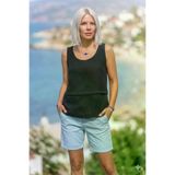 Kadın Siyah %100 Pamuk Muslin Pis Dikiş Askılı Katlı Salaş Basic Atlet Bluz 3423242