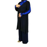 Kadın Siyah 2 li Şifon Tunik MS0217 SAKS MAVİ 40