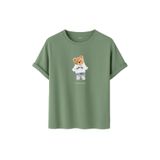 Kadın Siyah Baskılı Tişört – DARE YOU Teddy Bear – Dijital Baskı – Rahat Kesim (Çağla, S)