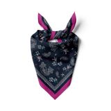 Kadın Siyah Beyaz Şal Desenli 50x50 Bandana DG01658-22