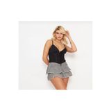 Kadın Siyah Dantel Detaylı Askılı Büstiyer – Şık ve Modern Crop Top Korse001