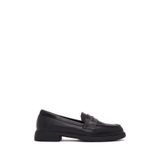 Kadın Siyah Deri Maskülen Loafer 26PFD180418