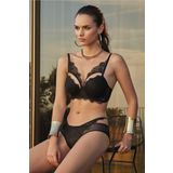 Kadın Siyah Destekli Dantelli Bralet Sütyen Külot Takım, 75B, B4408NT-19804IGP2716648