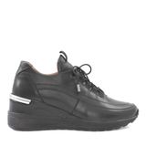 Kadın Siyah Dolgu Topuklu Deri Sneaker