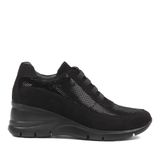 Kadın Siyah Dolgu Topuklu Nubuk Deri Sneaker
