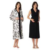 Kadın Siyah Hamile Lohusa Sabahlık Ve Gecelik Takım, L, HW8035EF-89C0018316364
