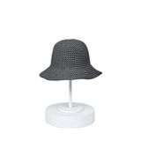 Kadın Siyah Hasır Örgü Bucket | Bohem Stil Plaj ve Güneş Şapkası