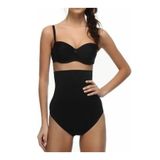 Kadın Siyah Kalça Kaldıran Silikon Belli Yüksek Bel Slip Korse, Siyah, S, ATSMSLBE-