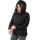 Kadın Siyah Kapüşonlu Içi Polarlı Kürklü Su Geçirmez Rüzgara Dayanıklı Şişme Mont Kaban Parka - 3XL