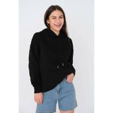 Kadın Siyah Kapüşonlu Sweatshirt Siyah