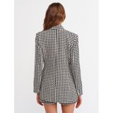 Kadın Siyah Kazayağı Blazer Ceket 6847