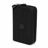 Kadın Siyah Krinkıl Kumaş Büyük Cüzdan Çift Fermuarlı Organizer Model