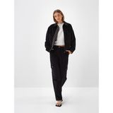 Kadın Siyah Lüks Dokulu Soft Kadife Oversize Ceket - M