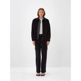 Kadın Siyah Lüks Dokulu Soft Kadife Oversize Ceket - XS