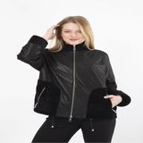 kadın Siyah Lüx Kürk Detaylı Oversize Mont - 3XL - Gri
