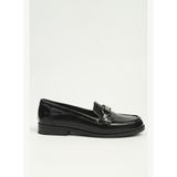 Kadın Siyah Metal Tokalı Günlük Loafer Ayakkabı PC-56058