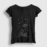 Kadın Siyah Night Le Petit Prince Küçük Prens T-Shirt 568189TT - M