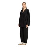 Kadın Siyah Oversize Uzun Kimono Yumuşacık Modal Ceket 30006