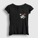 Kadın Siyah Plane Le Petit Prince Küçük Prens T-Shirt 568619TT - M