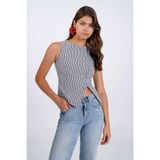 Kadın Siyah Pötikare Kruvaze Slim Fit Yelek