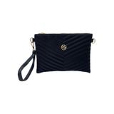 Kadın Siyah Renkli Saten Kumaş Ayarlanabilir Çapraz Ve El Askılı Portföy, Clutch Çanta