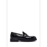 Kadın Siyah Rugan Deri Maskülen Loafer AF45000412