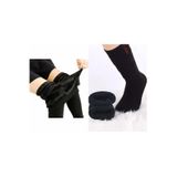 Kadın Siyah Tam Peluşlu Kışlık Esnek Tayt Kalın Termal Çorap Hediyedir, Karışık, XL/2XL