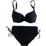 Kadın Siyah Taş Işlemeli Astarlı Büyük Beden Bikini Takımı HZL25S-LC2099 - 50