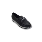 Kadın Siyah Taşlı Tokalı Comfort Loafer Ayakkabı, Rahat Taban, Düz Kadın Babet Ayakkabı Taslıtokalıtarzkl1
