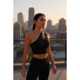 Kadın Siyah Tek Omuz Cut Out Detaylı Crop Top Bluz – Şık, Rahat Ve Kolay Kombinlenebilir