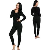 Kadın Siyah Termal Fanila ve Tayt Takım - XL