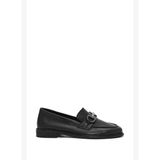 Kadın Siyah Tokalı Deri Loafer 26PFD150718