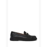 Kadın Siyah Tokalı Deri Loafer 26PFD510018
