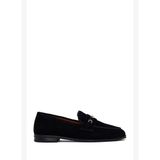 Kadın Siyah Tokalı Süet Deri Maskülen Loafer 26PFD230110