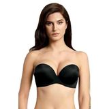 Kadın Siyah Ultra Destekli Push Up Büyük Gösteren Straplez Sütyen, 80B, B1590NT-19804IGP27190899